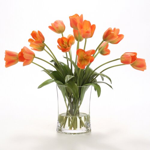 Distinctive Designs Silk Bittersweet Tulips in Pillow Vase