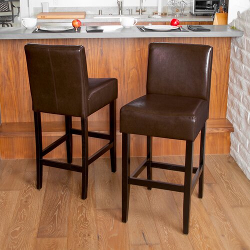 Home Loft Concept Georgia Leather Bar Stool (Set of 2) (Set of 2)