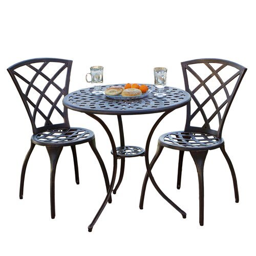 Home Loft Concept Enrique 3 Piece Cast Aluminum Bistro Set