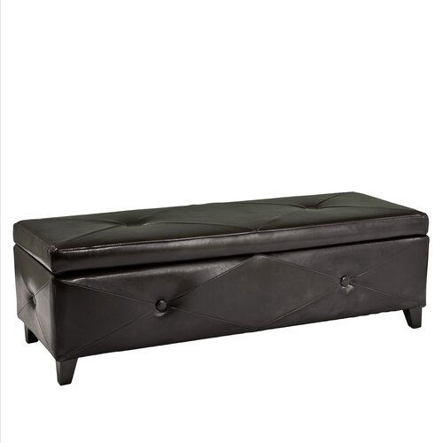 Home Loft Concept Fillmore Tufted Leather Storage Ottoman