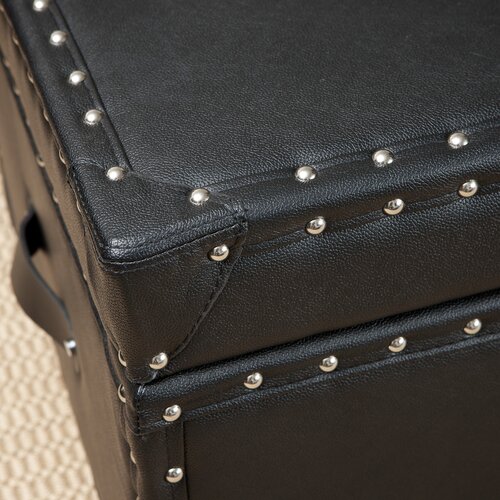 Home Loft Concept Nino Leather Storage Trunk Ottoman