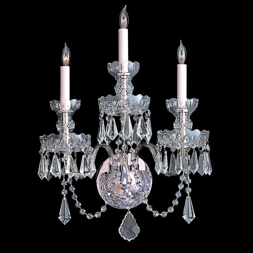 Crystorama Bohemian 3 Light Crystal Candle Wall Sconce