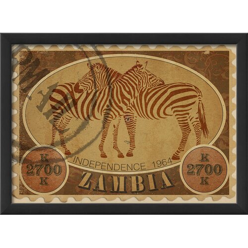 Blueprint Artwork Zambia Postage Stamp Wall Art