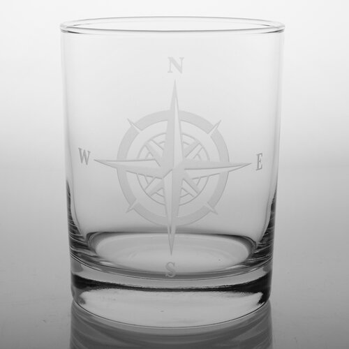 Rolf Glass Compass Rose 14 Oz DOF Glass (Set of 4)