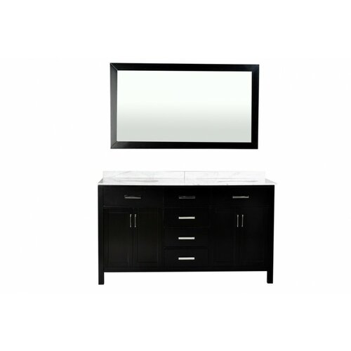 Belmont Decor Hampton 60 Double Bathroom Vanity Set with Mirror