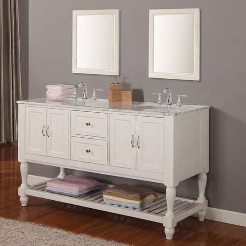 International LLC Mission Turnleg 60 Double Bathroom Vanity Set