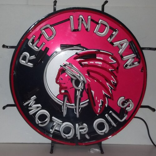 Neonetics Red Indian Motor Oils Neon Sign