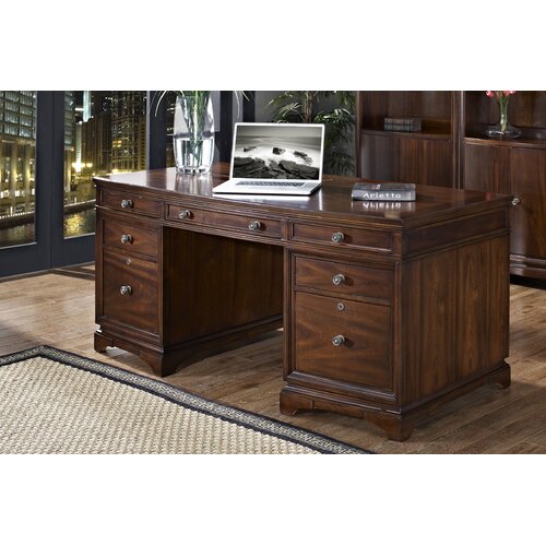 iQuest Furniture Madison Executive Desk with File Drawers