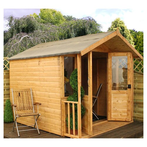 Mercia Garden Products 7ft W x 7.5ft D Wooden Summerhouse/Log Cabin ...