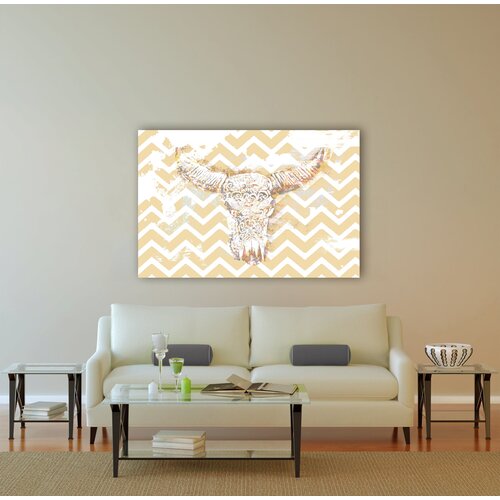 Oliver Gal Chevron Skull Canvas Art Print