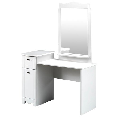 Nexera Dixie Vanity and Mirror Set in White Lacquer