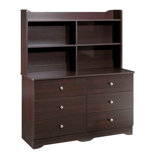 Nexera Pocono 6 Drawer Double Dresser in Espresso Laminate