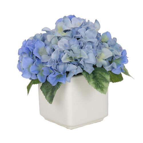 House of Silk Flowers Artificial Hydrangea in Pot