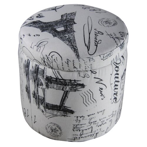 NOYA USA Paris Vintage French Writing Storage Ottoman