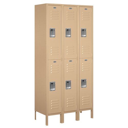 Salsbury Industries Assembled Double Tier 3 Wide Standard Locker