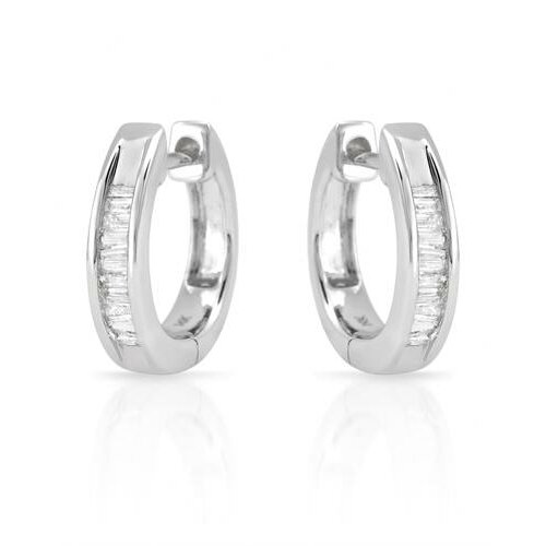 Vivid Gemz Baguette Cut Diamond Hoop Earrings