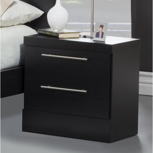 Sandberg Furniture Diamante 2 Drawer Nightstand