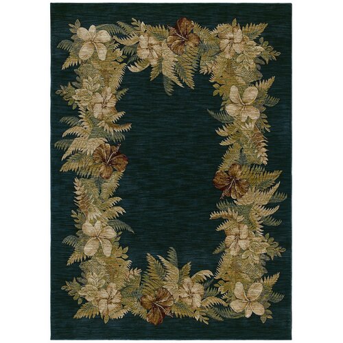 Tommy Bahama Rugs Home Nylon Border Bouquet Navy Multi Novelty Rug