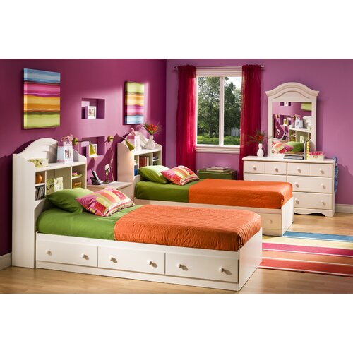 South Shore Summer Breeze White Wash Mates Bed Box