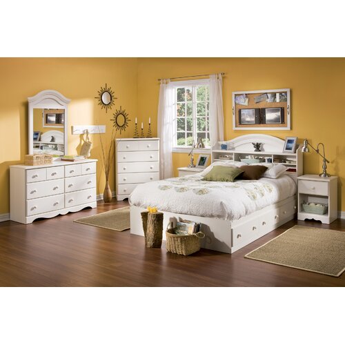 South Shore Summer Breeze White Wash Mates Bed Box