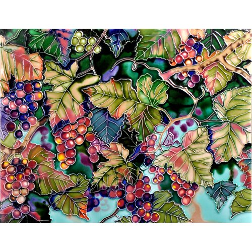 EnVogue 14 x 11 Autumn Grapes Art Tile in Multi