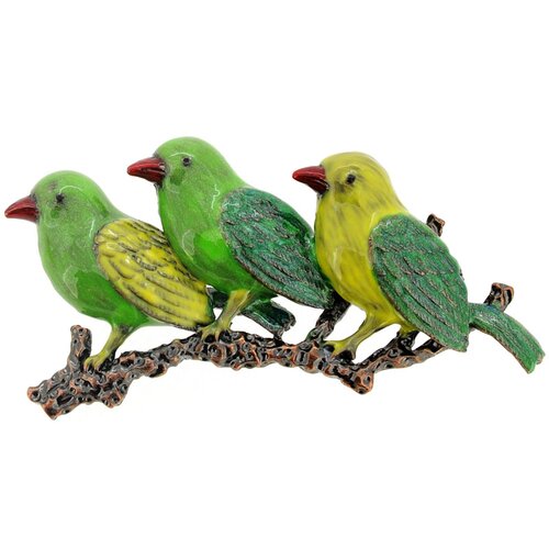 Fantasyard Inc Birdie Family Bird Crystal Brooch