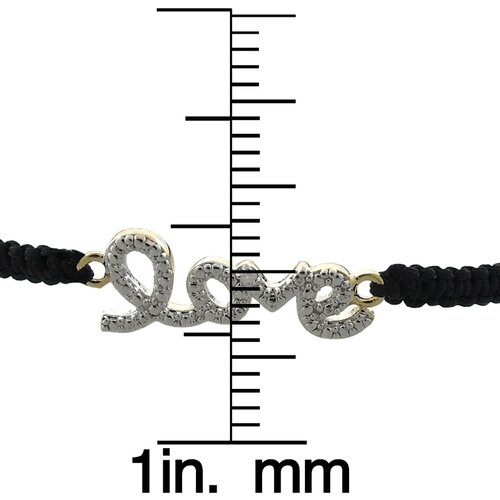 Gem Jolie 18k Gold Overlay Two Tone Diamond Accent Love Braided String