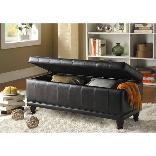 Woodbridge Home Designs Afton Bi Cast Vinyl Bedroom Storage Ottoman