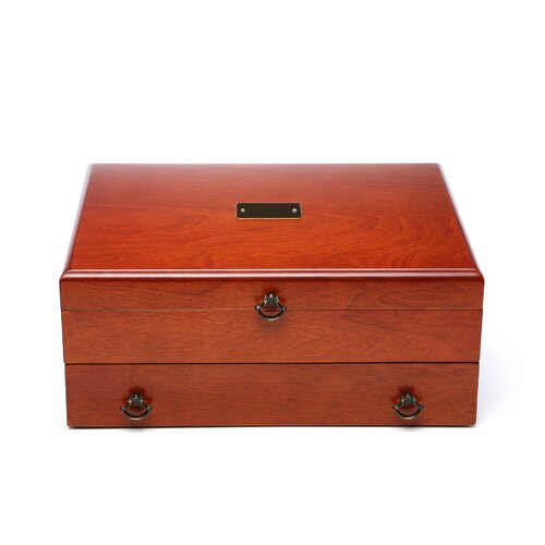 Reed & Barton Bristol Cherry Silverware Chest with Brown Lining