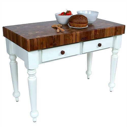 John Boos American Heritage Rustica Prep Table with Butcher Block Top