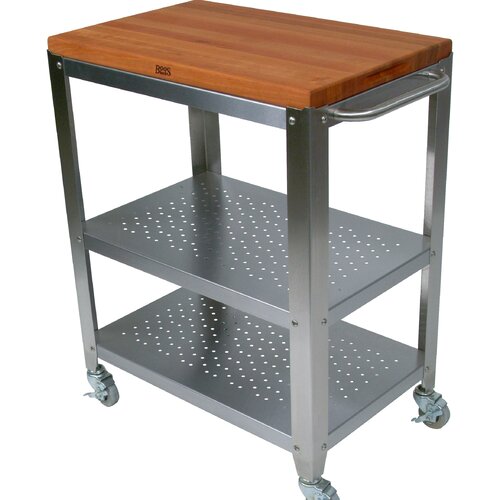 John Boos Cucina Americana Technica Kitchen Cart with Butcher Block