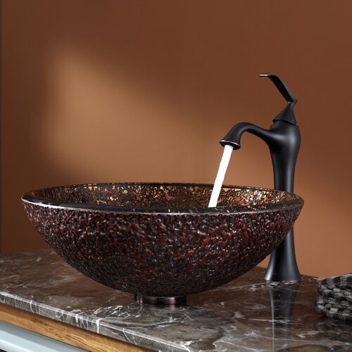 Venus Glass Vessel Sink and Ventus Faucet