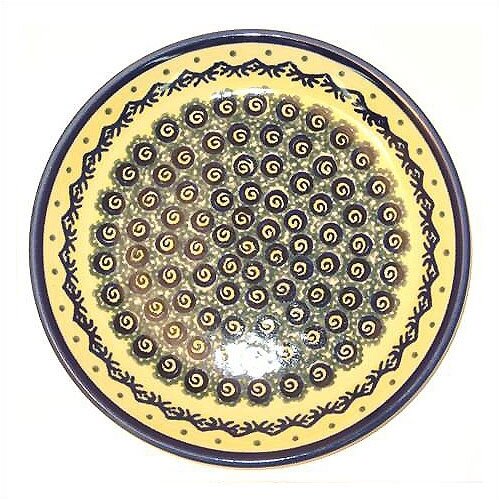 Polish Pottery Round Serving Tray with Handles