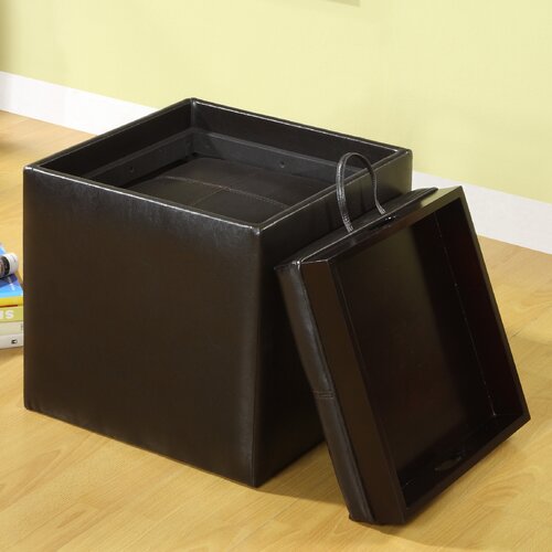 Hokku Designs Littleton Leatherette Cube Ottoman