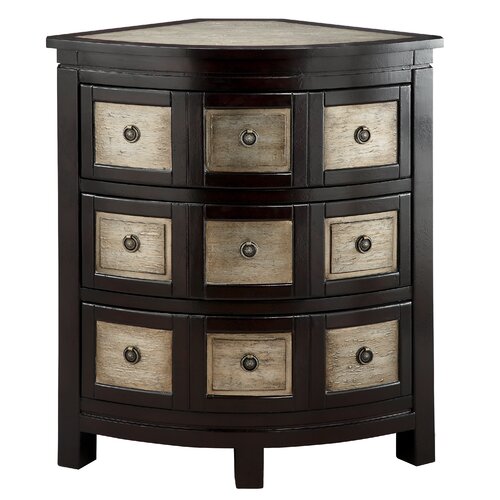 Stein World Cosmopolitan Bow Front Corner 3 Drawer Chest