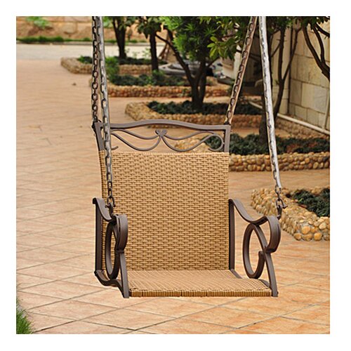 Valencia Wicker ResinSteel Hanging Single Patio Chair Swing