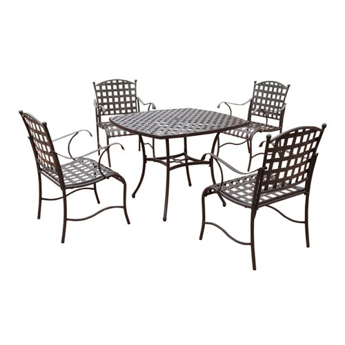 International Caravan Santa Fe 5 Piece Iron Patio Dining Set