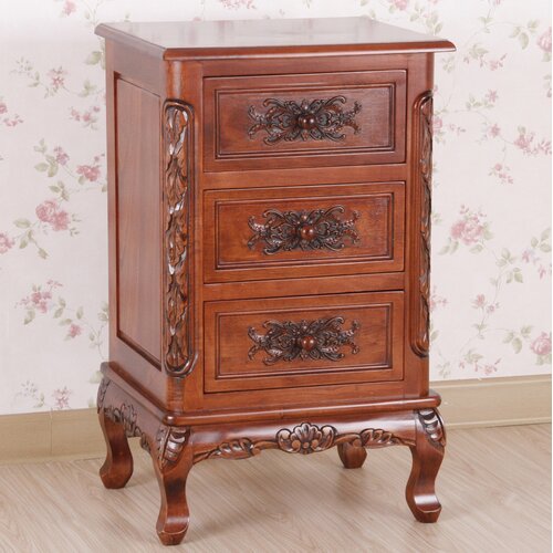 International Caravan Windsor Hand Carved End Table