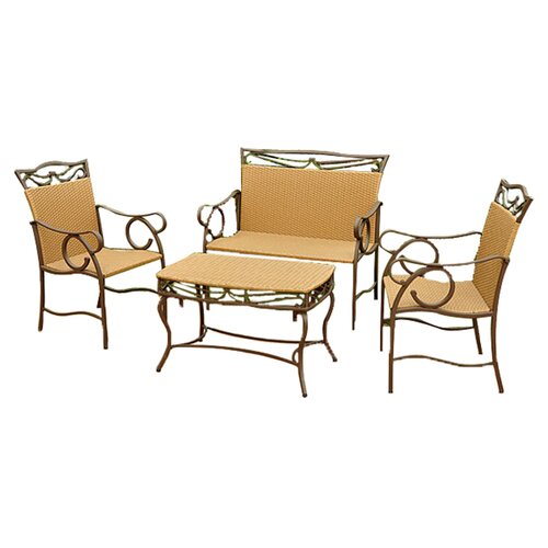 International Caravan Valencia 4 Piece Patio Lounge Seating Group