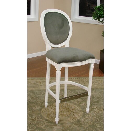 American Heritage Dante Stool in White with Pet Microfiber