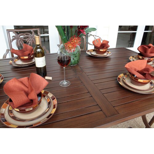 Hospitality Rattan Outdoor Slatted Aluminum Square Dining Table