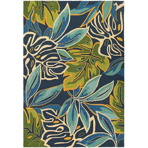 Couristan Covington Areca Palms Azure/Forest Green Area Rug