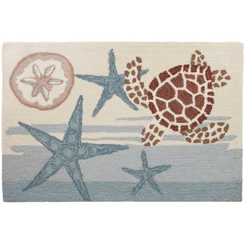 Homefires Coastal Turtle Novelty Rug