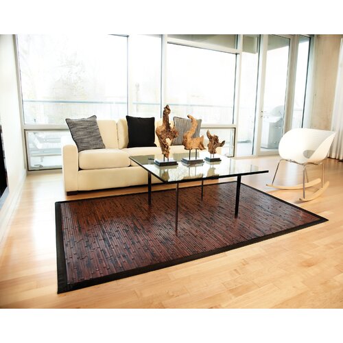 Anji Mountain Cobblestone Mahogany Bamboo Rug