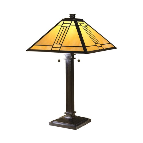 dale tiffany noir mission 2 light table lamp