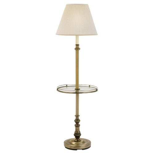 Fangio Floor Lamp with Glass Tray Table & Reviews | Wayfair