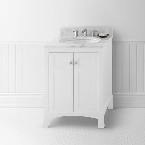 Ronbow Neo Classic 24 White Hampton Vanity and Quartz Top with