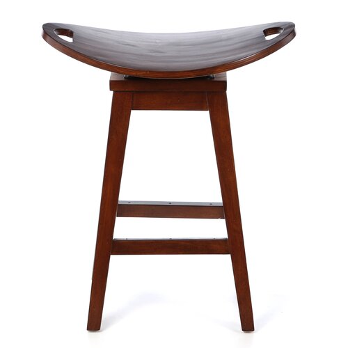 Carolina Accents Thoroughbred 26.75 Backless Swivel Counter Stool in