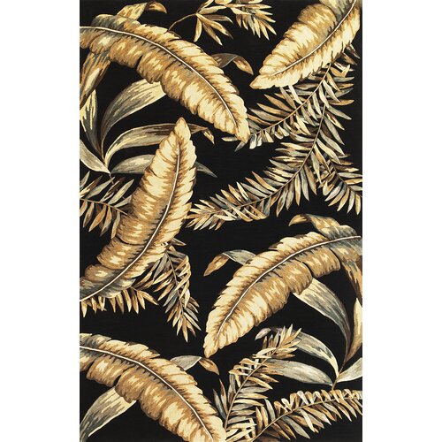 KAS Oriental Rugs Sparta Black Ferns Rug