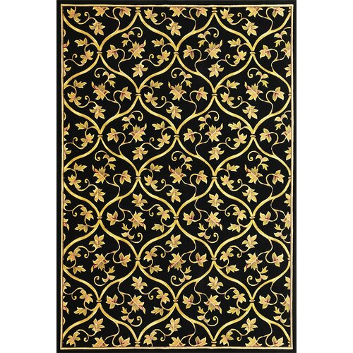 KAS Oriental Rugs Corinthian Black Vine Brocade Rug